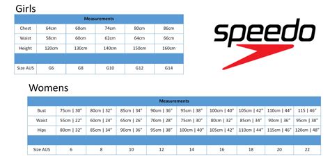 speedo size chart australia.